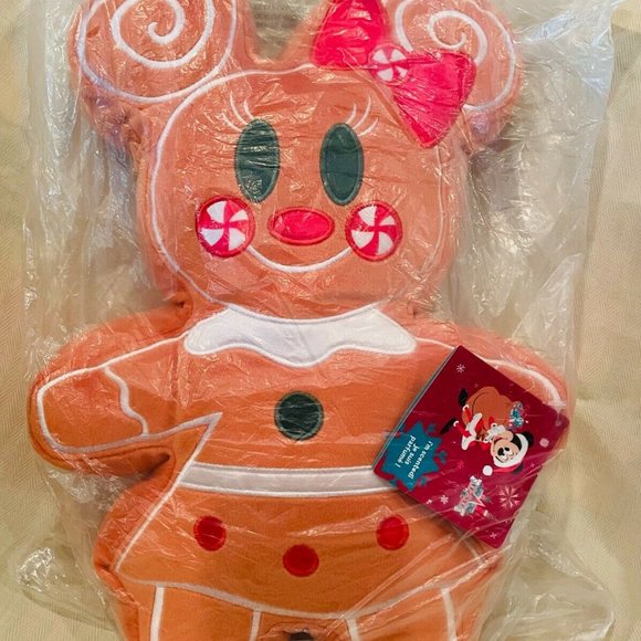 DISNEY MUNCHLINGS MINNIE MOUSE GINGERBREAD SCENTED 12" PLUSH CHRISTMAS PILLOW - Picture 3 of 4